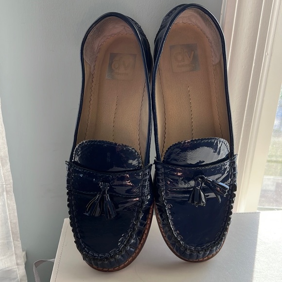 DV by Dolce Vita Navy Blue Patent Leather Loafers, Size 8 - Picture 2 of 9
